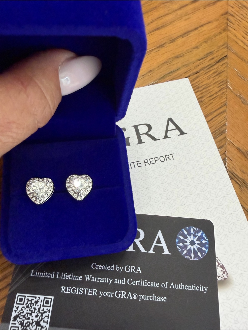 Moissanite Heart-Shaped Silver Stud Earrings